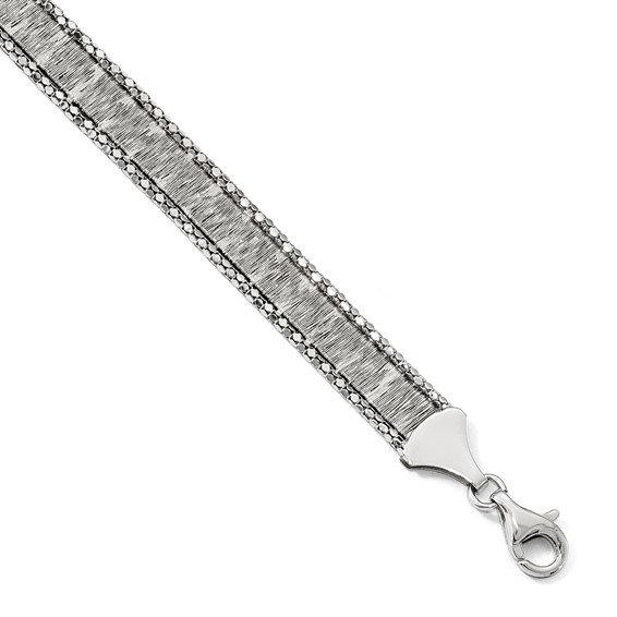 Leslie's Sterling Silver Rhodium-plated Bracelet