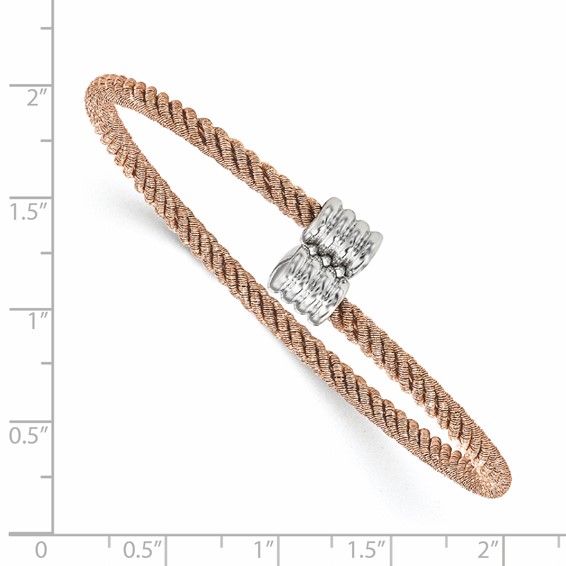 Leslie's Sterling Silver Rose Gold-tone Bangle