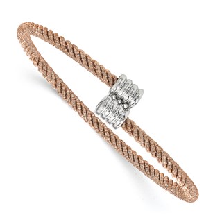 Leslie's Sterling Silver Rose Gold-tone Bangle