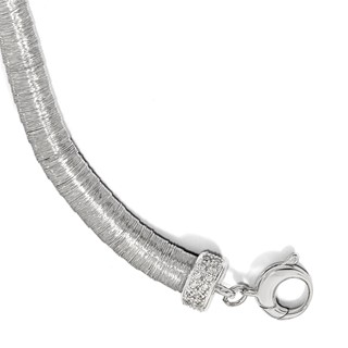 Leslie's Sterling Silver Rhodium-plated CZ with 1in ext. Bracelet