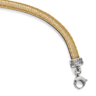 Leslie's Sterling Silver Gold-tone CZ with 1in ext. Bracelet