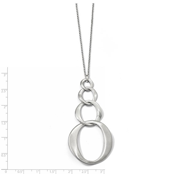 Leslie's Sterling Silver Rhodium-plated w/ 1in ext. Necklace