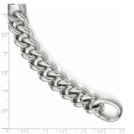 Leslie's Sterling Silver CZ Polished Woven Bracelet