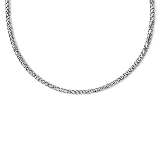 Leslie's Sterling Silver RH-plated Flat D/C Spiga Necklace