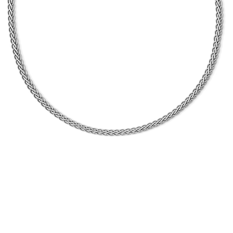 Sterling Silver RH-plated Flat D/C Spiga Necklace