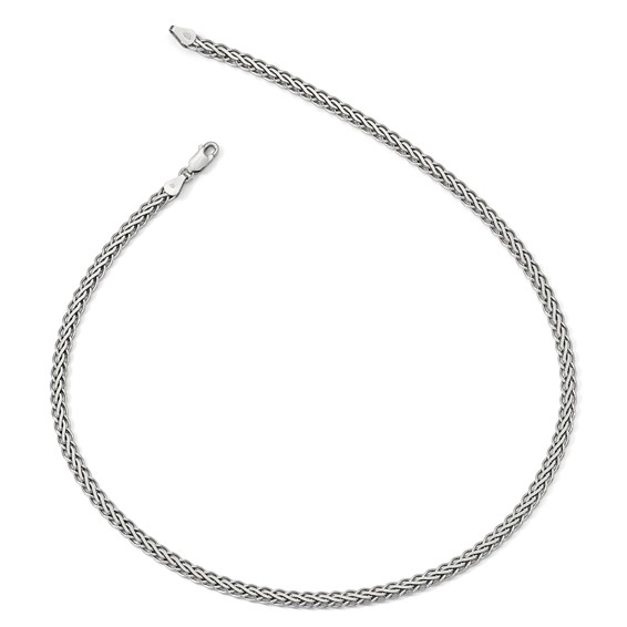 Leslie's Sterling Silver RH-plated Flat D/C Spiga Necklace