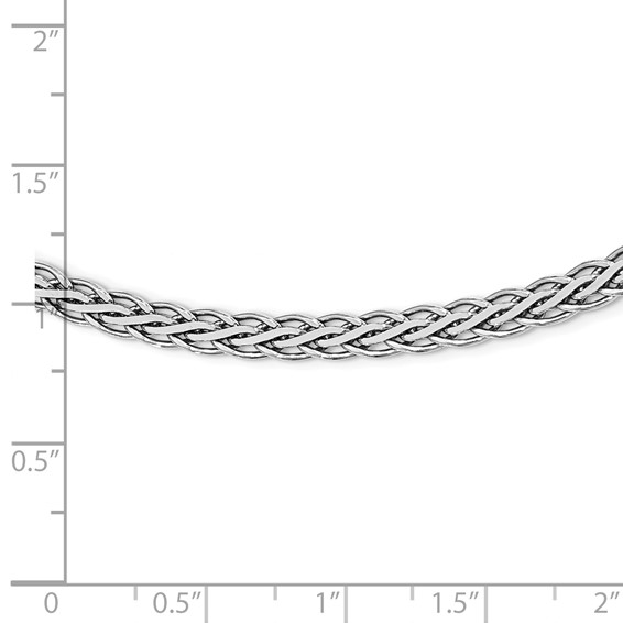 Leslie's Sterling Silver RH-plated Flat D/C Spiga Necklace