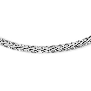 Leslie's Sterling Silver RH-plated Flat D/C Spiga Necklace