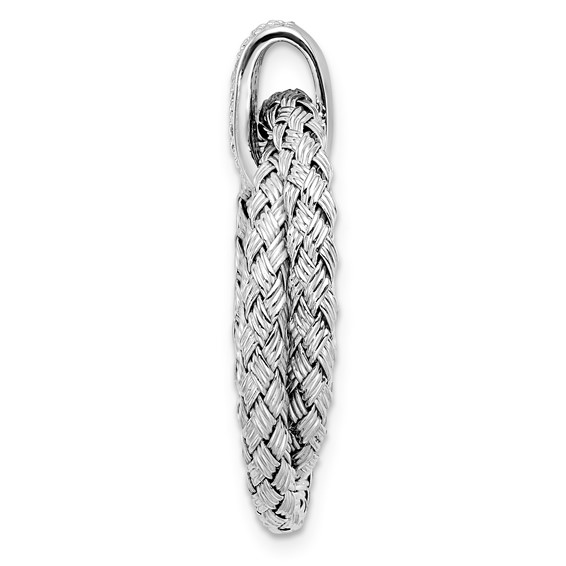 Leslie's Sterling Silver RH-plated Polished with CZ Braided Pendant