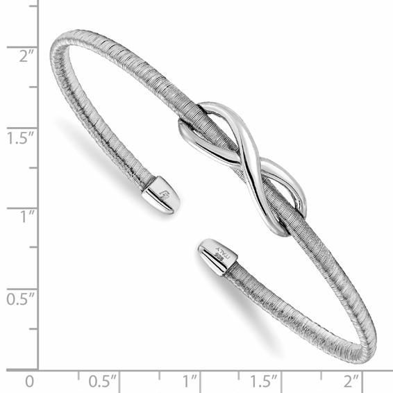 Leslie's Sterling Silver & Rhodium Textured Infinity Cuff Bangle
