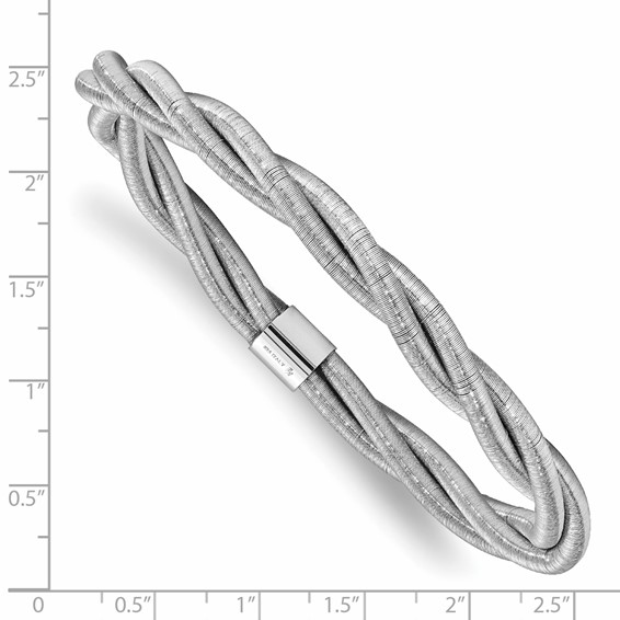 Leslie's Sterling Silver Rhodium Textured Twisted Slip-on Bangle