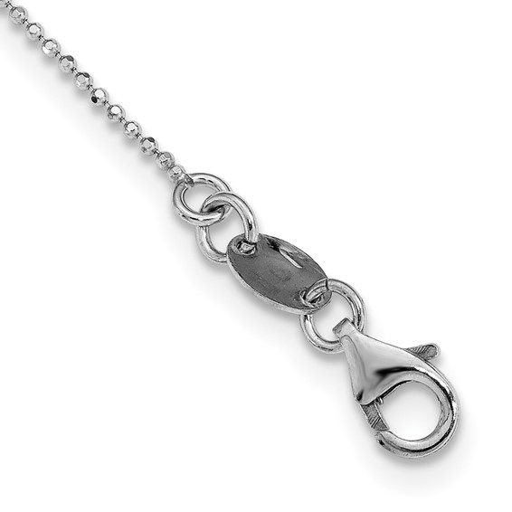 Leslie's Sterling Silver Rhodium-plated Polished Circle Necklace