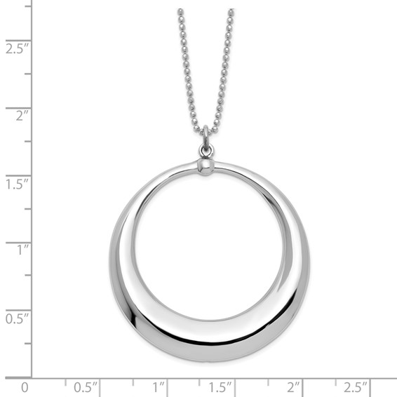 Leslie's Sterling Silver Rhodium-plated Polished Circle Necklace