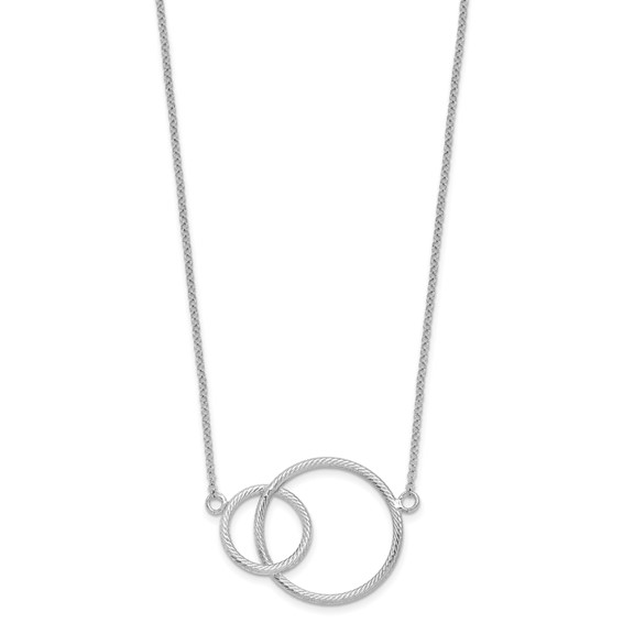 Leslie's Sterling Silver Rhodium Intertwined Circles w/2 in ext. Necklace