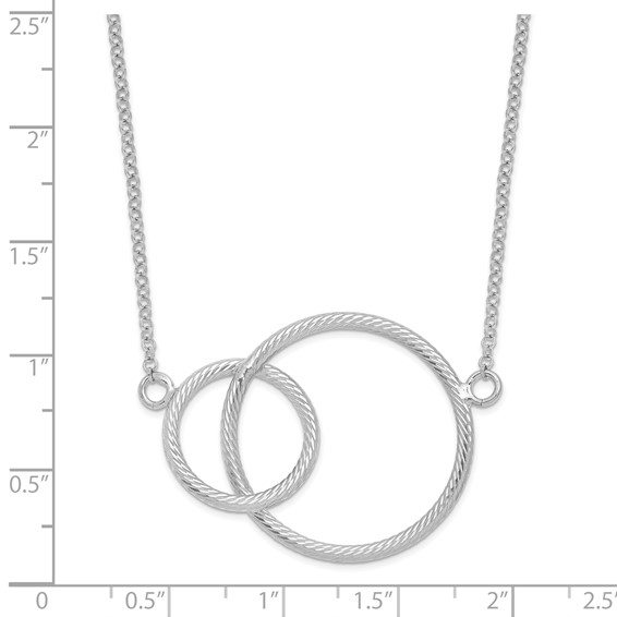 Leslie's Sterling Silver Rhodium Intertwined Circles w/2 in ext. Necklace