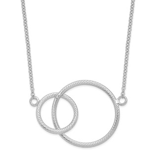 Leslie's Sterling Silver Rhodium Intertwined Circles w/2 in ext. Necklace