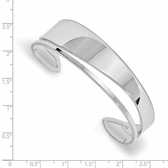 Leslie's Sterling Silver RH-plated Polished Fancy Cuff Bangle