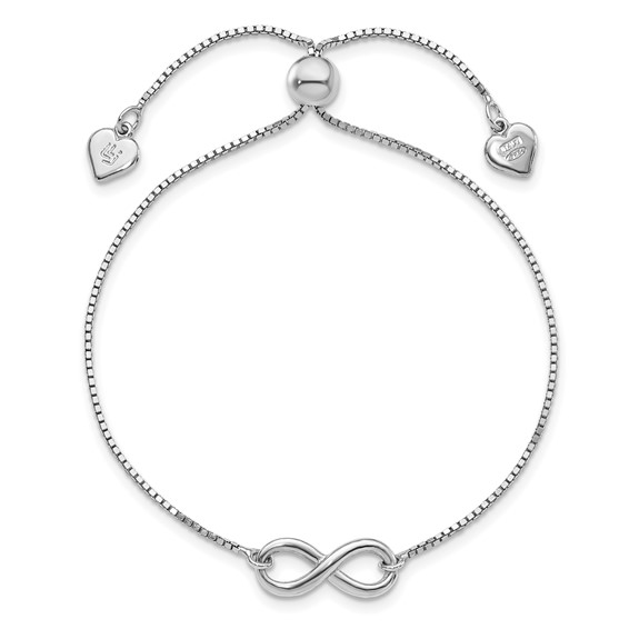 Leslie's Sterling Silver RH-plated Polished Infinity Adjustable Bracelet