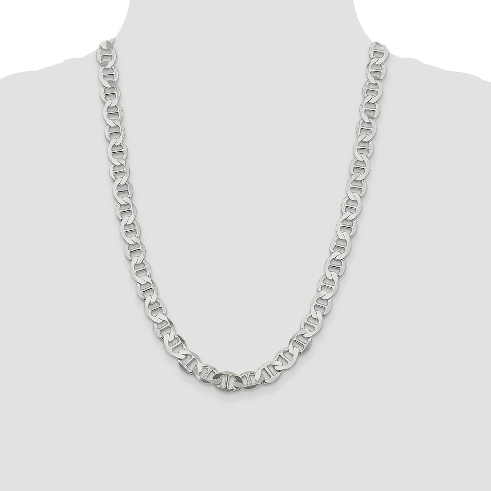 Sterling Silver 9.95mm Flat Anchor Chain (QLFA200-24)