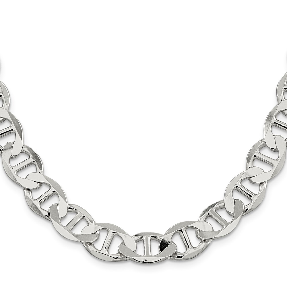 Sterling Silver 12.3mm Flat Anchor Chain (QLFA250-22)