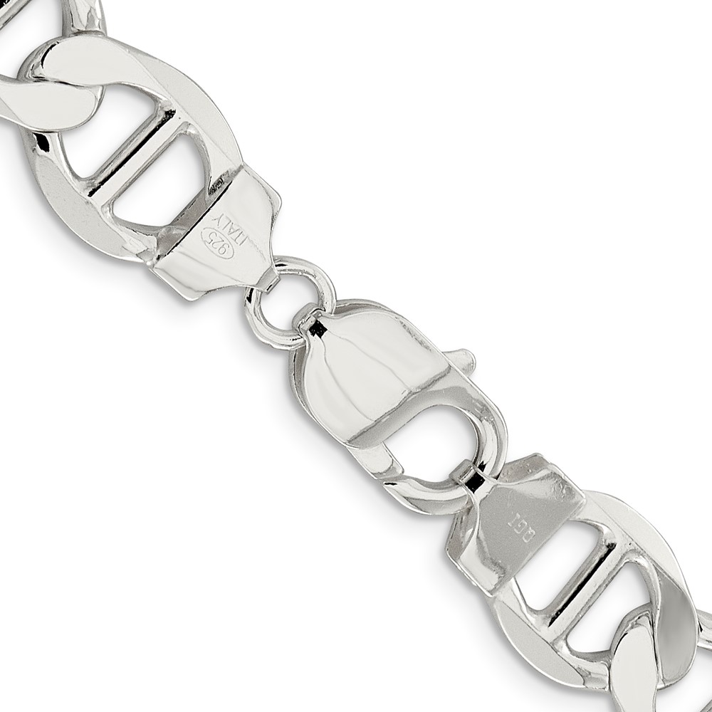Sterling Silver 12.3mm Flat Anchor Chain (QLFA250-22)