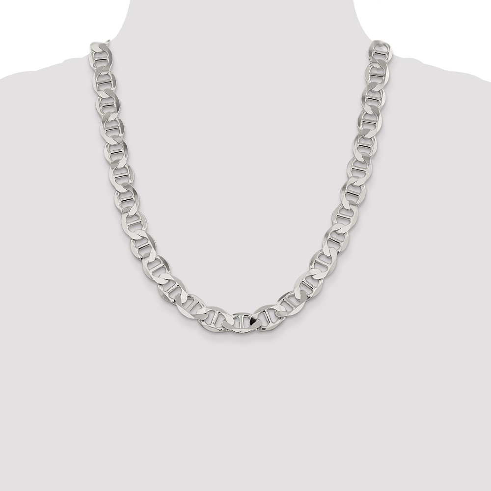 Sterling Silver 12.3mm Flat Anchor Chain (QLFA250-22)