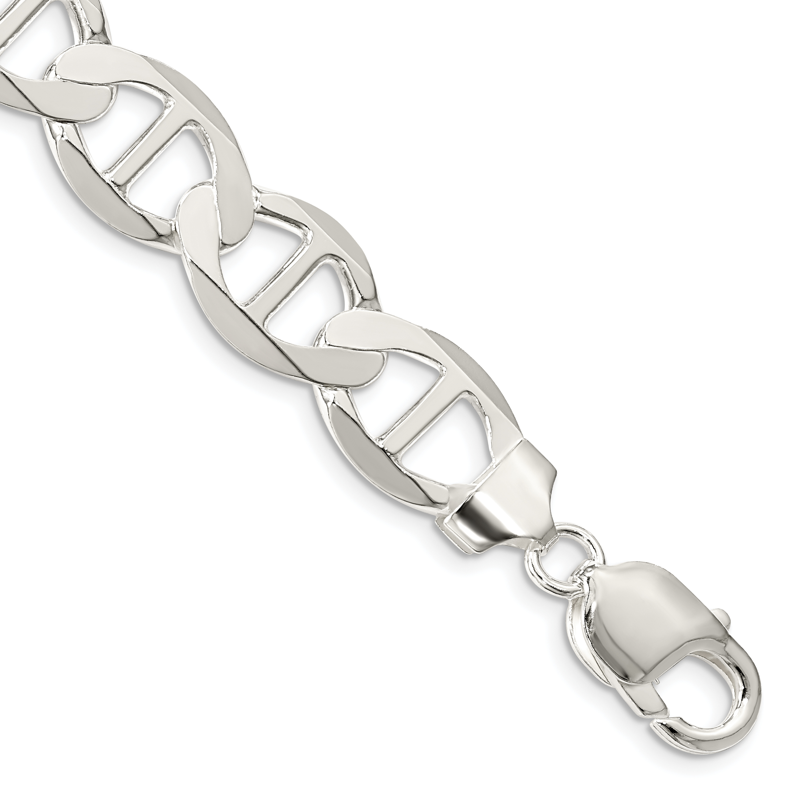 Sterling Silver 12.3mm Flat Anchor Chain (QLFA250-8)