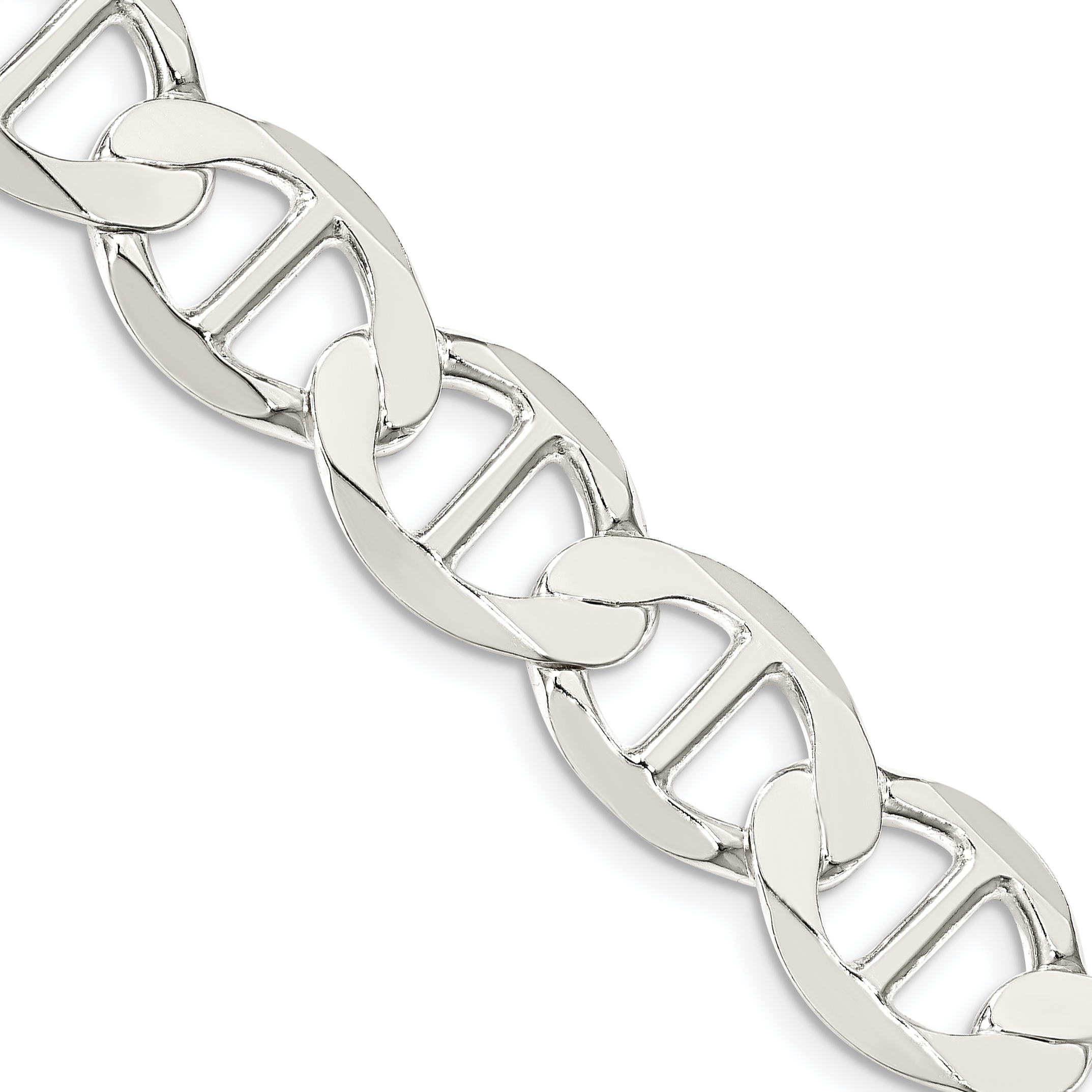 Sterling Silver 12.3mm Flat Anchor Chain (QLFA250-20)