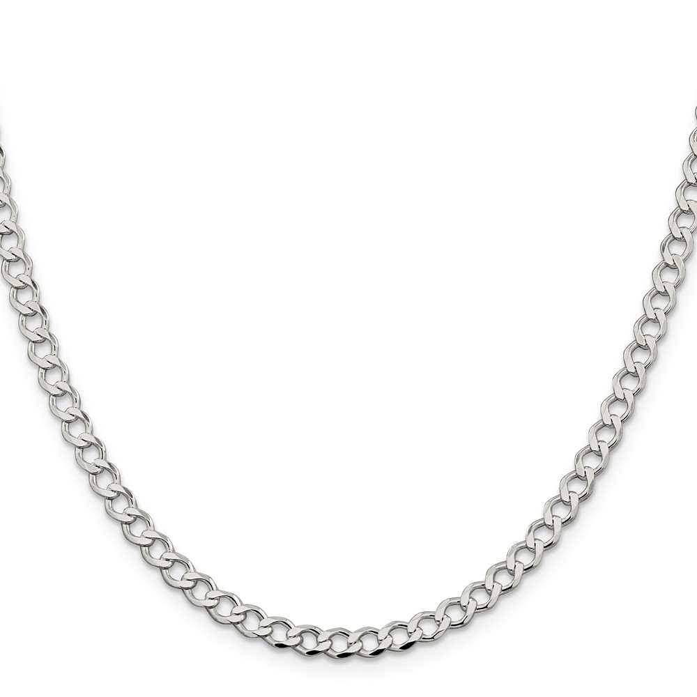Sterling Silver 4.5mm Semi-solid Flat Curb Chain (QLFB100-22)