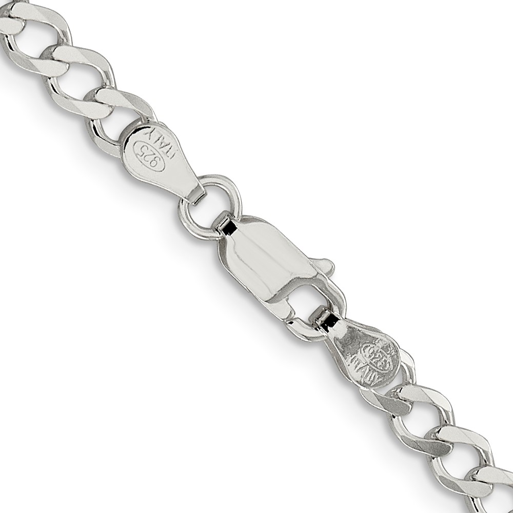 Sterling Silver 4.5mm Semi-solid Flat Curb Chain (QLFB100-22)