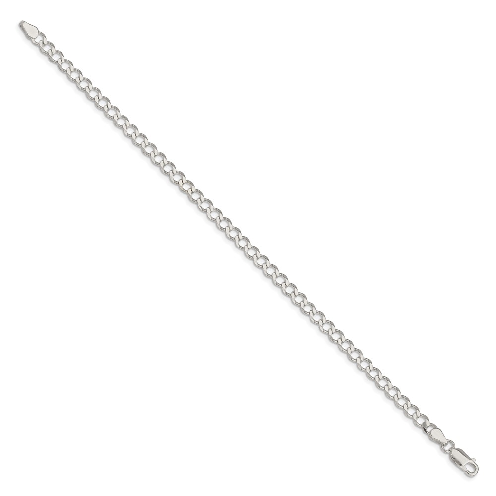 Sterling Silver 4.5mm Semi-solid Flat Curb Chain (QLFB100-8)