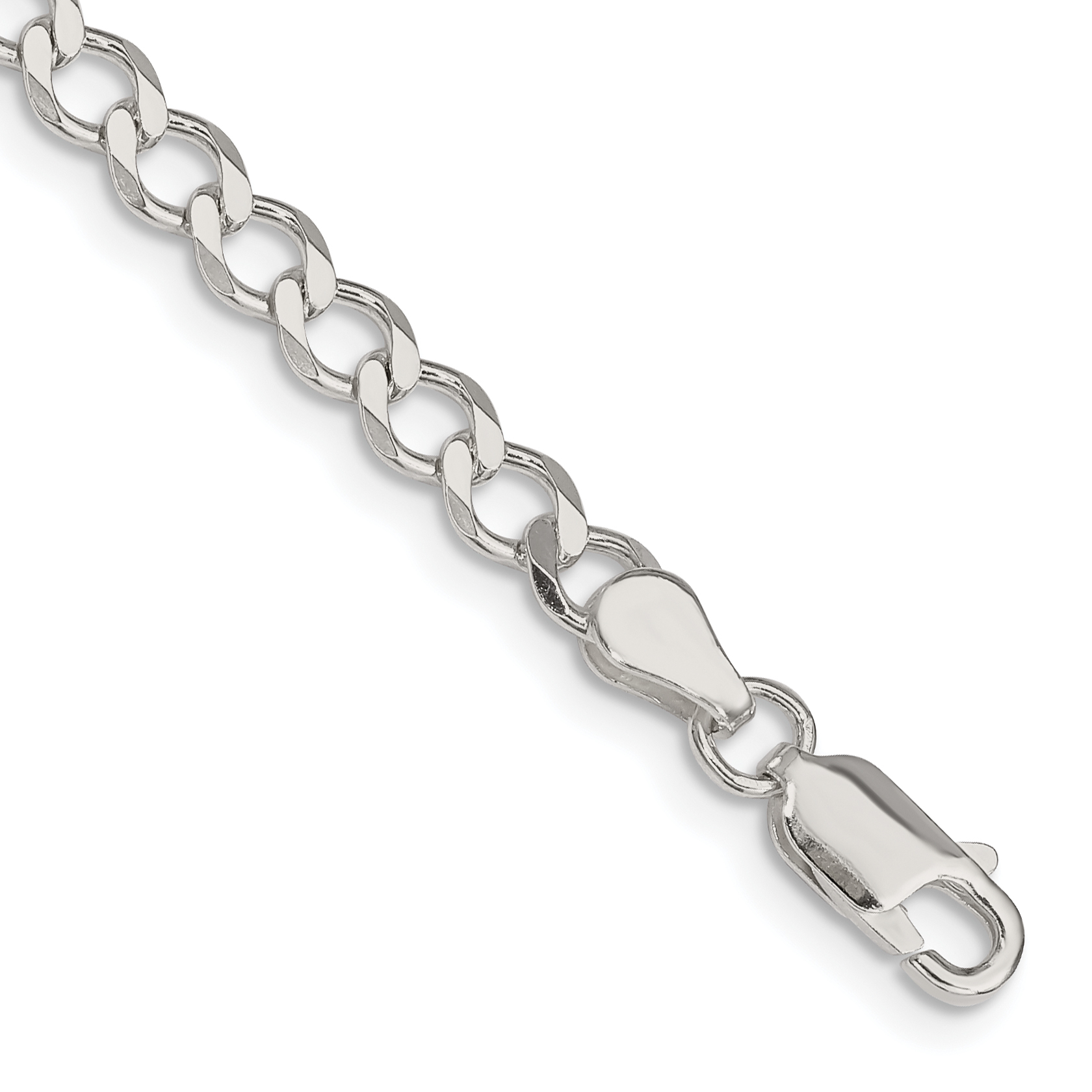 Sterling Silver 4.5mm Semi-solid Flat Curb Chain (QLFB100-8)