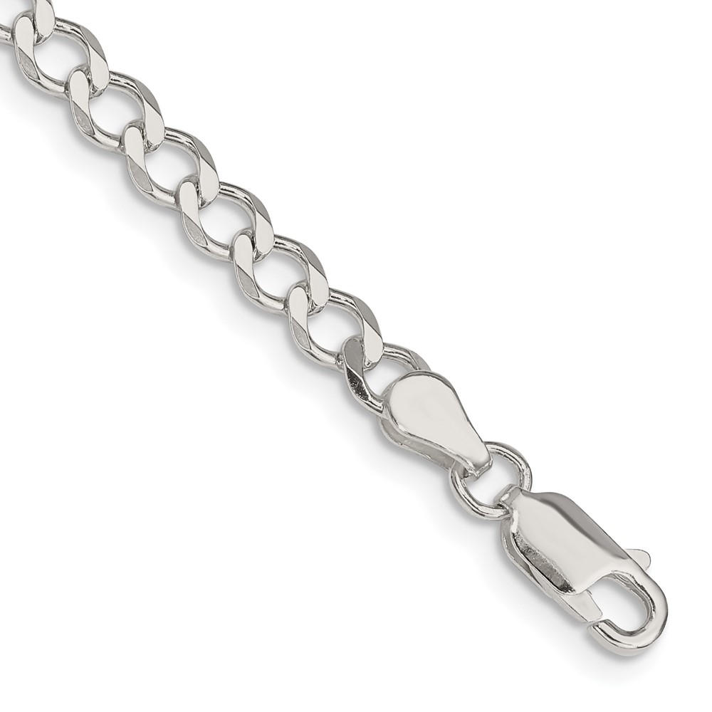 Sterling Silver 4.5mm Semi-solid Flat Curb Chain (QLFB100-8)