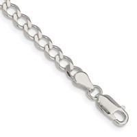 Sterling Silver 4.5mm Semi-solid Flat Curb Chain view 1