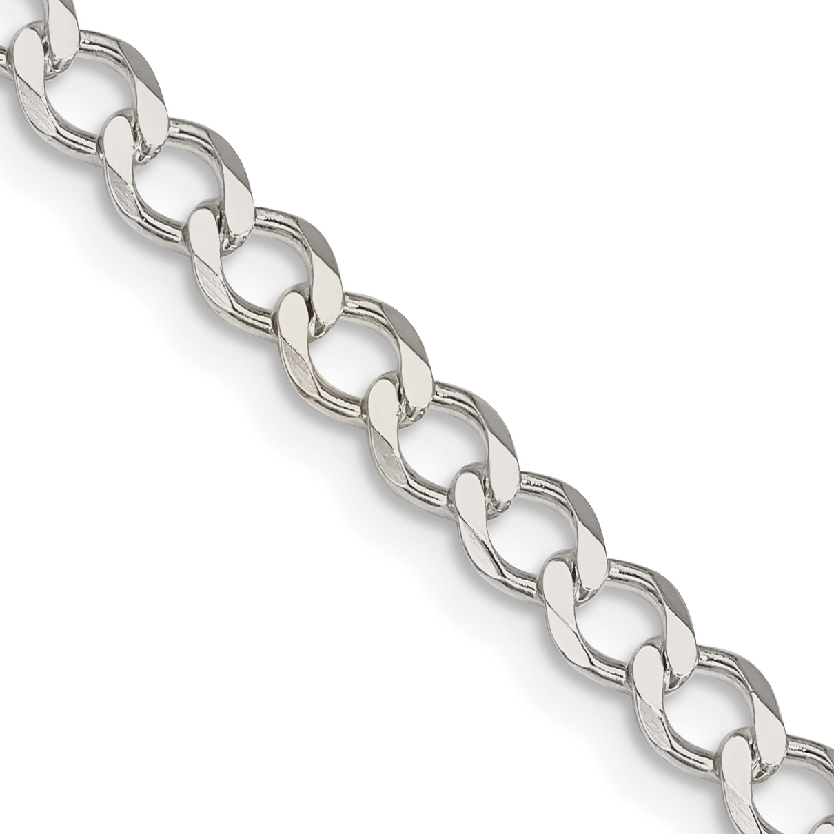 Sterling Silver 4.5mm Semi-solid Flat Curb Chain (QLFB100-16)