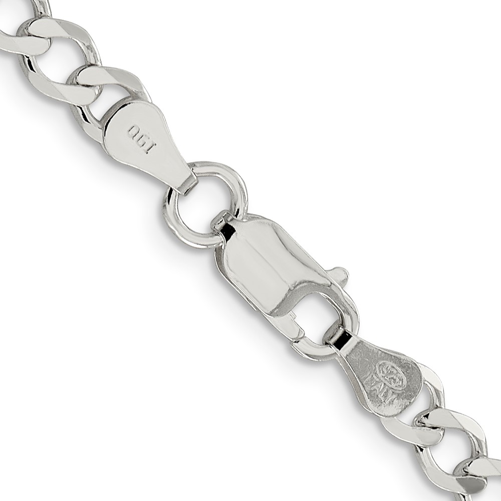 Sterling Silver 5.3mm Semi-solid Flat Curb Chain (QLFB120-18)