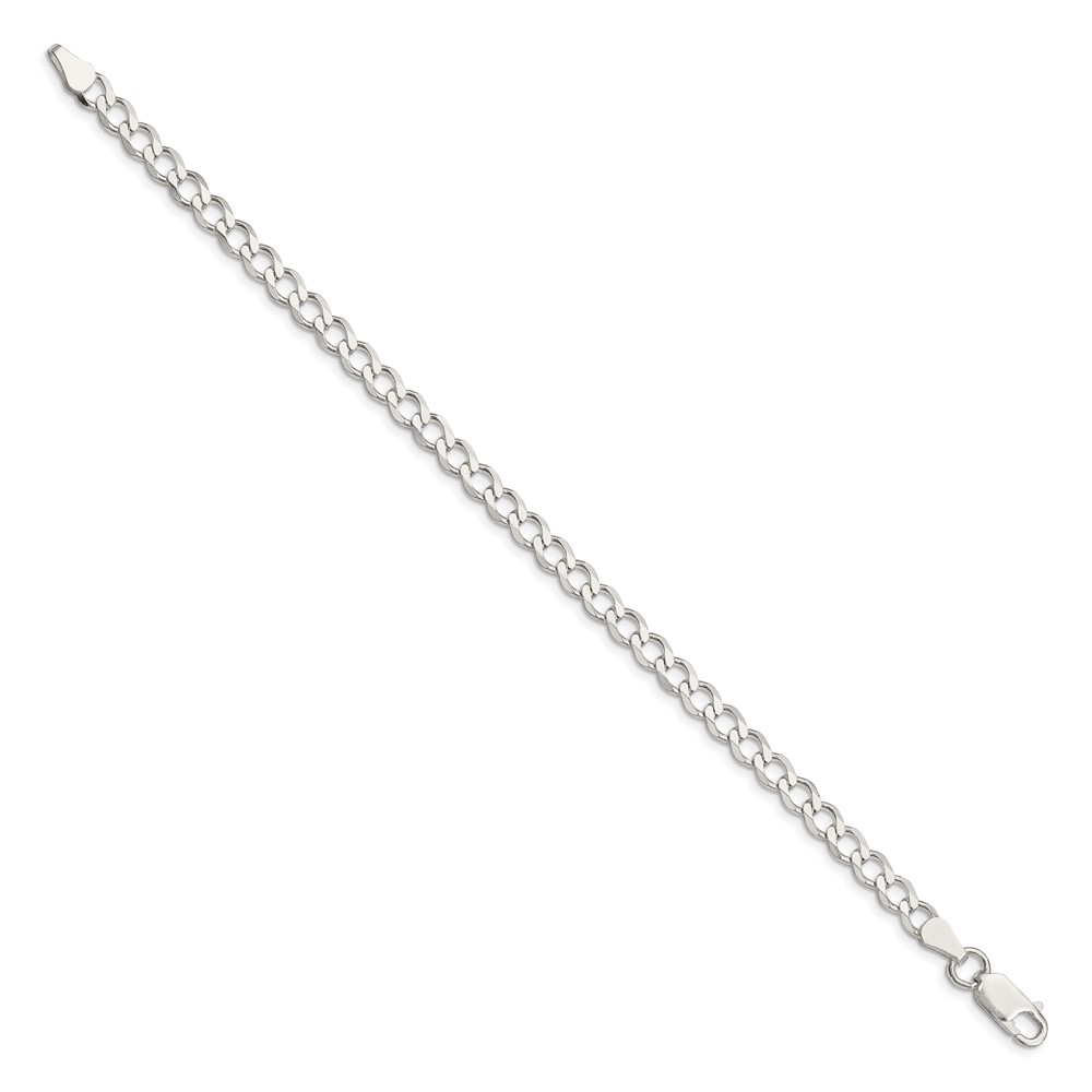 Sterling Silver 5.3mm Semi-solid Flat Curb Chain (QLFB120-8)