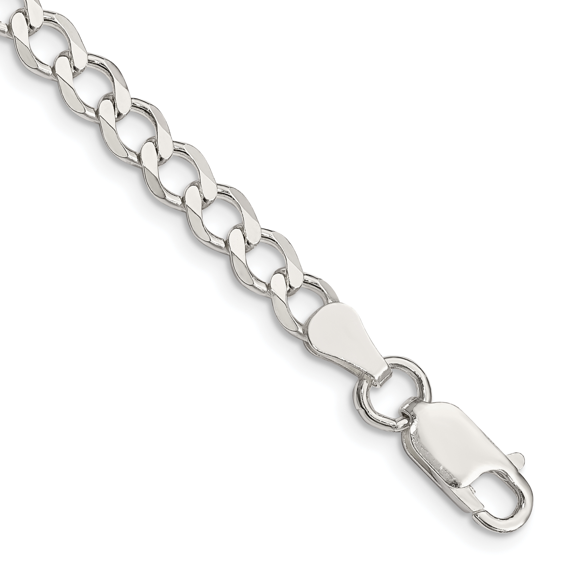 Sterling Silver 5.3mm Semi-solid Flat Curb Chain (QLFB120-7)