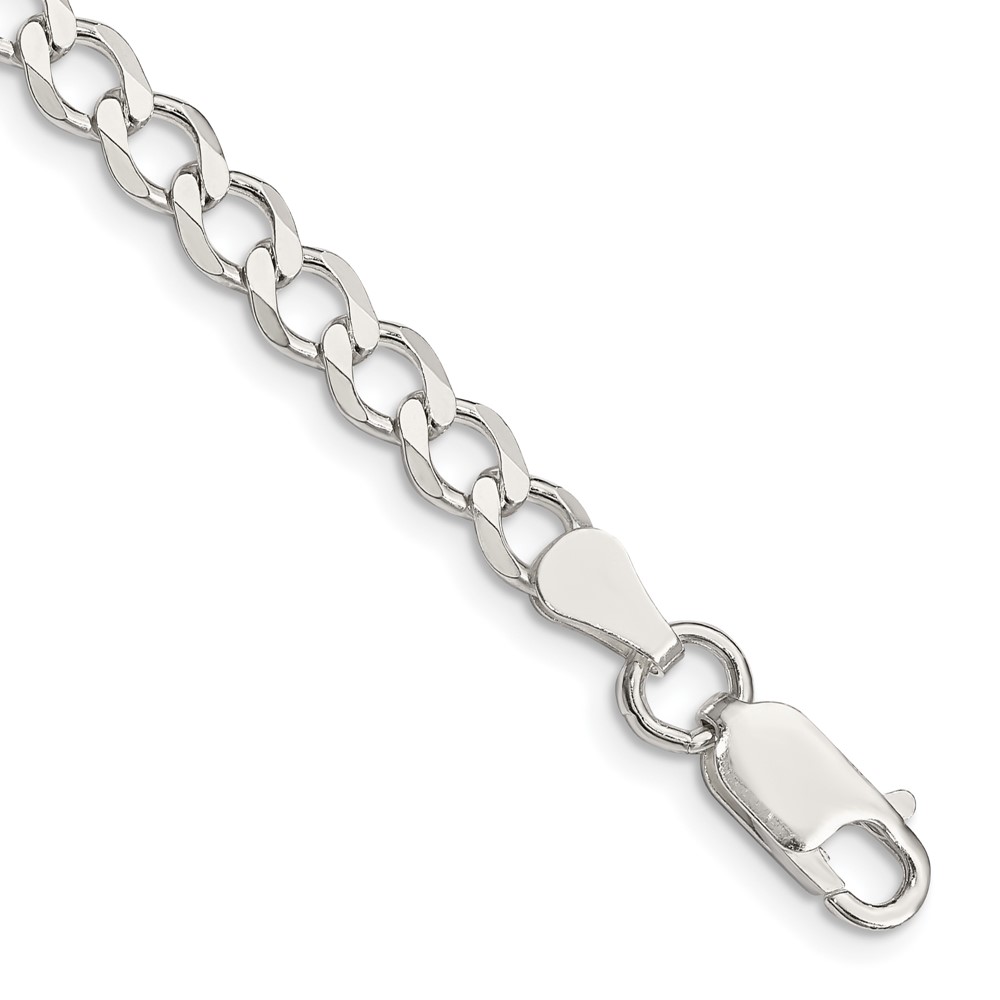 Sterling Silver 5.3mm Semi-solid Flat Curb Chain (QLFB120-7)