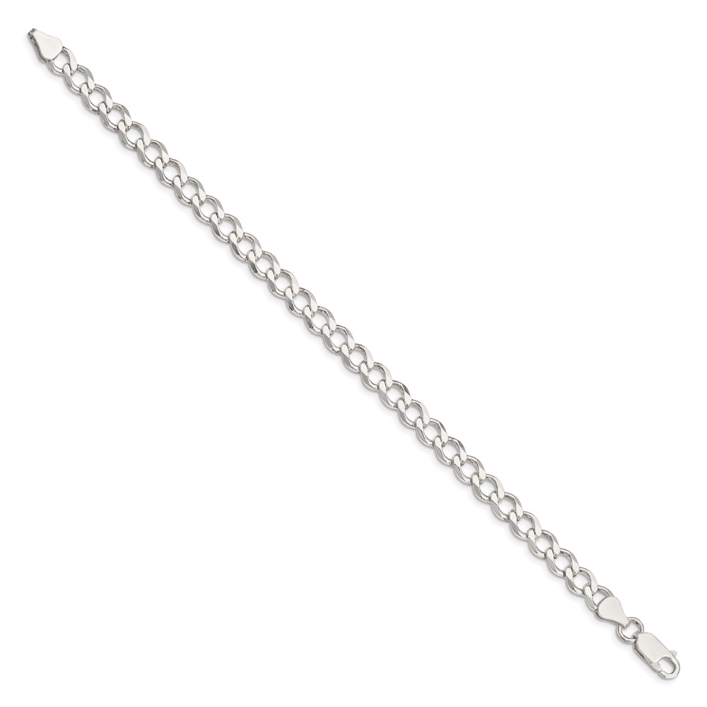 Sterling Silver 6.7mm Semi-solid Flat Curb Chain (QLFB150-7)