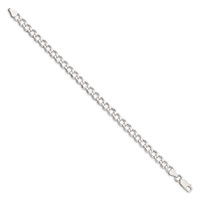 Sterling Silver 6.7mm Semi-solid Flat Curb Chain view 2