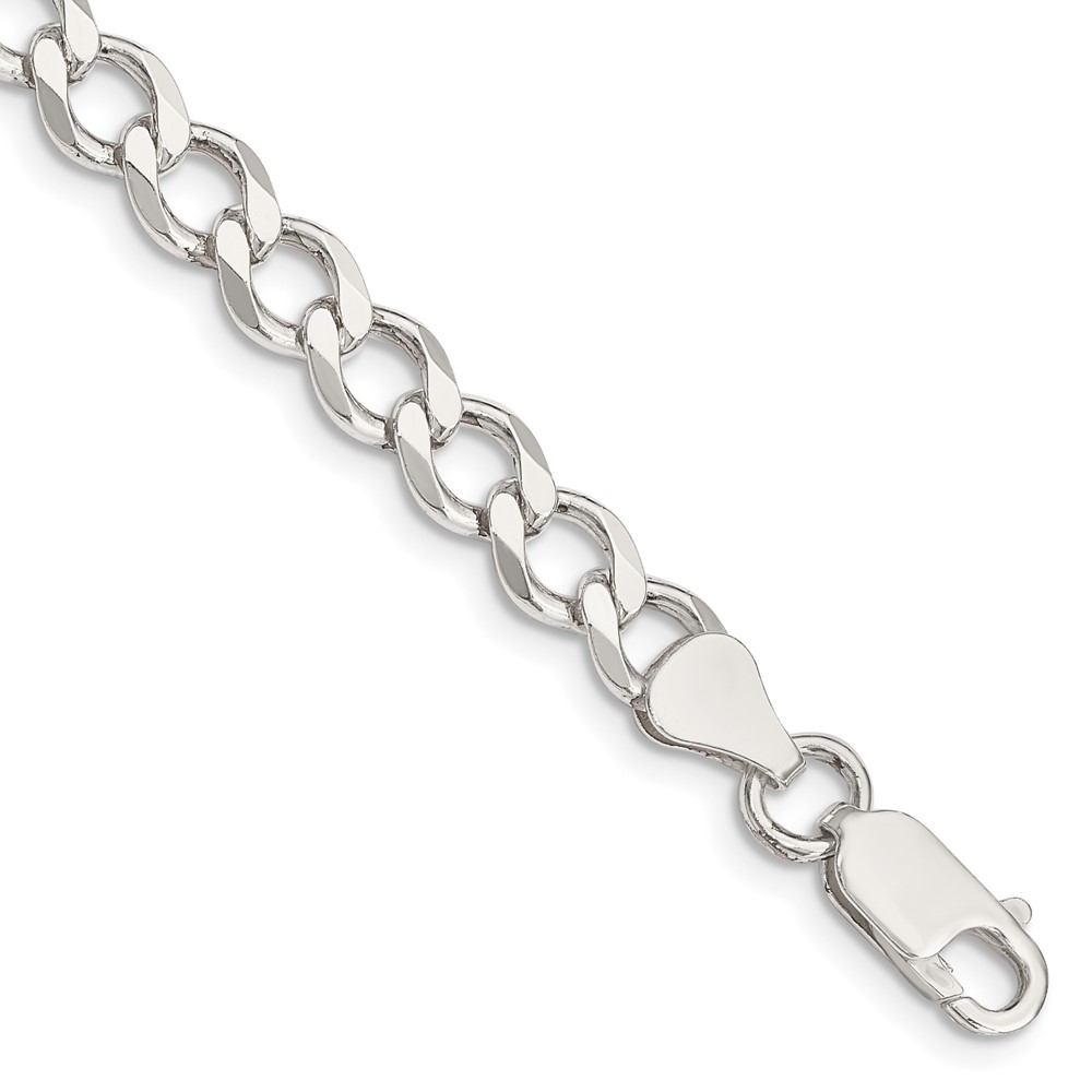 Sterling Silver 6.7mm Semi-solid Flat Curb Chain (QLFB150-7)