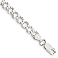Sterling Silver 6.7mm Semi-solid Flat Curb Chain view 1