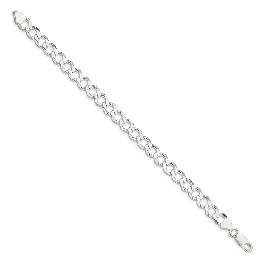 Sterling Silver 8.1mm Semi-solid Flat Curb Chain (QLFB180-7)