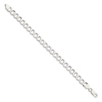 Sterling Silver 8.1mm Semi-solid Flat Curb Chain view 2