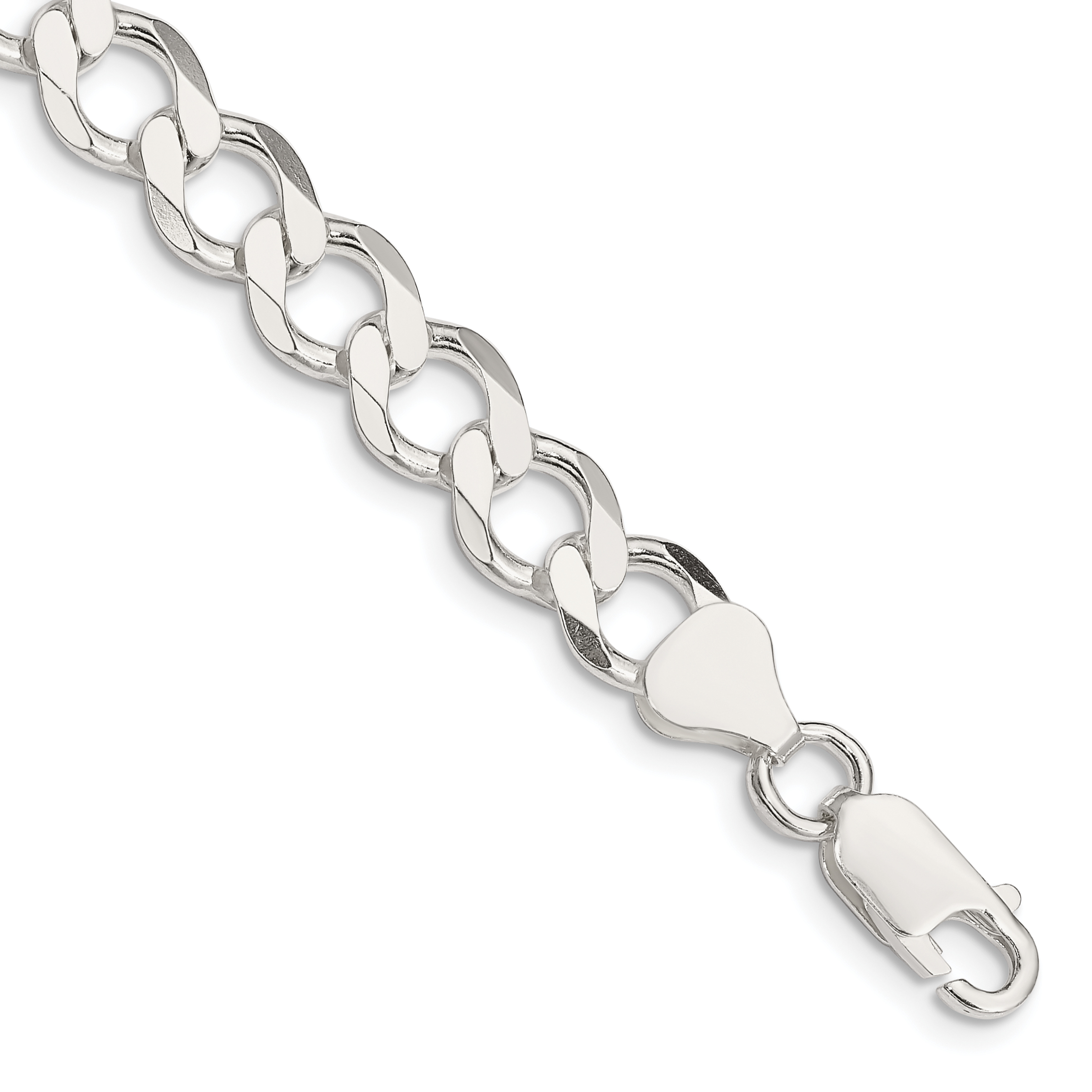 Sterling Silver 8.1mm Semi-solid Flat Curb Chain (QLFB180-7)