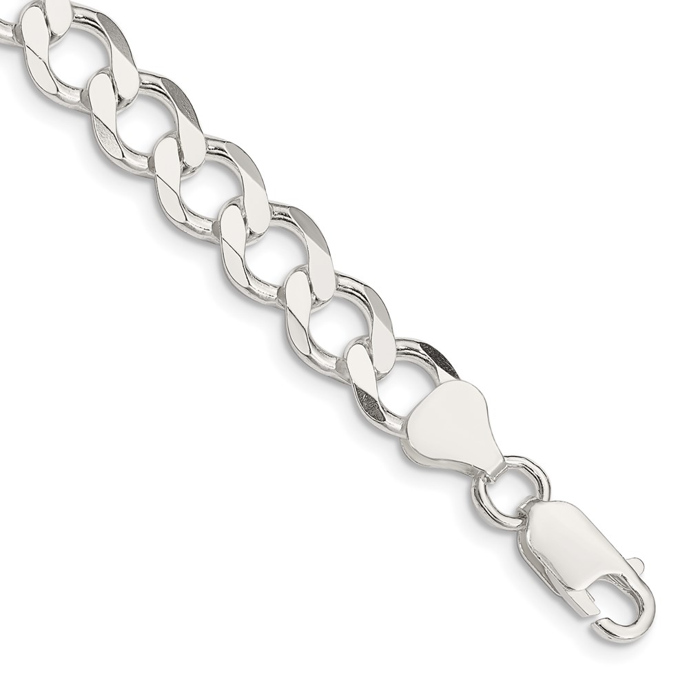 Sterling Silver 8.1mm Semi-solid Flat Curb Chain (QLFB180-7)