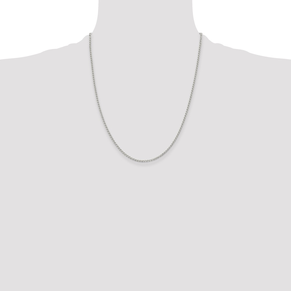 Sterling Silver 1.5mm Open Elongated Link Chain (QLL050-22)