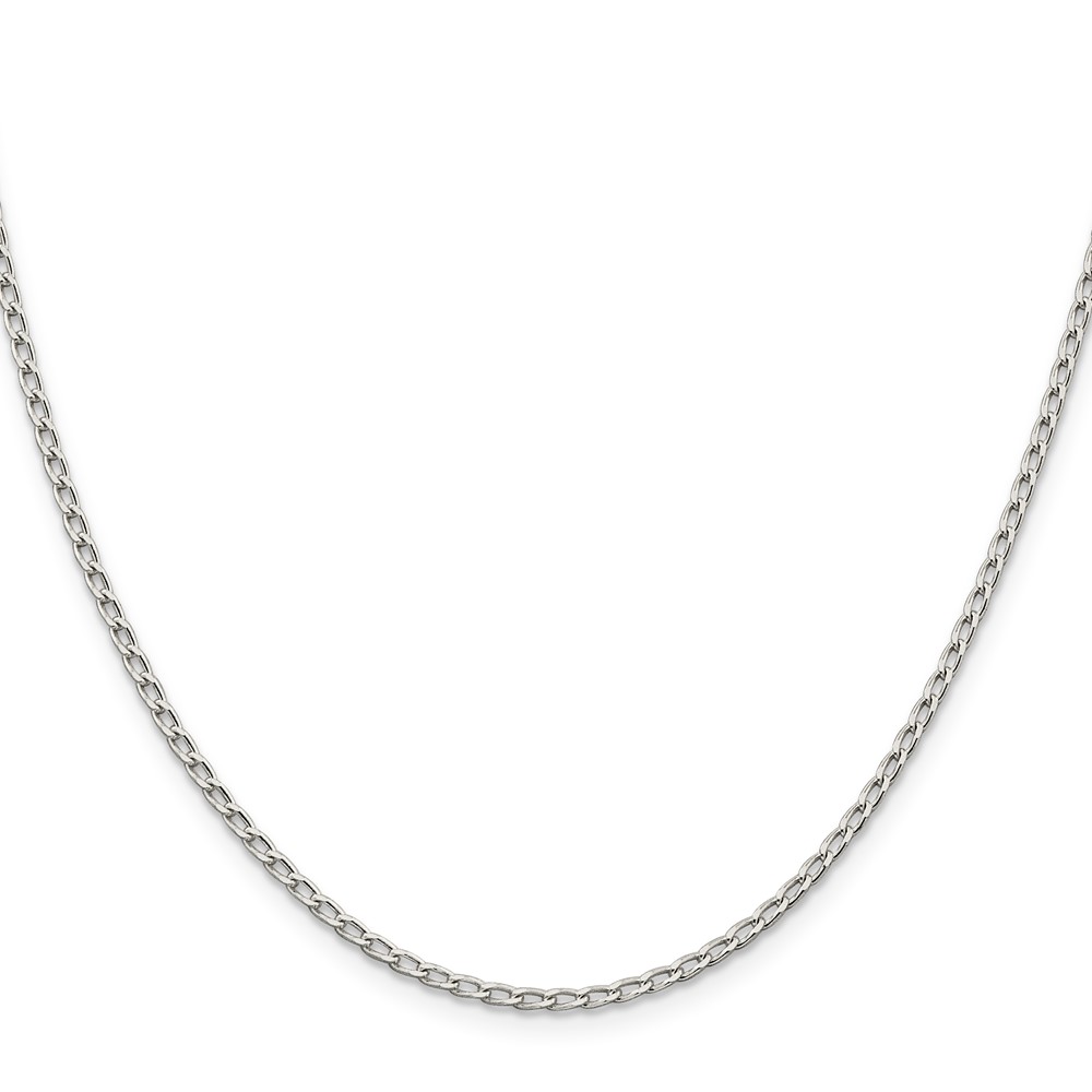 Sterling Silver 2mm Open Elongated Link Chain (QLL060-24)