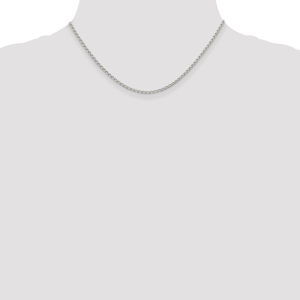 Sterling Silver 2mm Open Elongated Link Chain (QLL060-16)